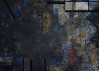 Fototapeta premium Muted Abstract Background with Geometric Figures. 3D rendering