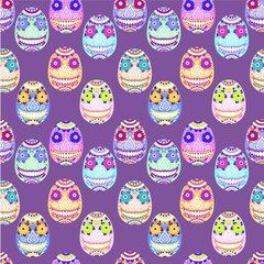 Pastel colorful bold sugar skull seamless pattern. Day of the dead funny cartoon skulls seamless pattern. Dia de los muertos traditional mexican holiday endless texture with colorful bold skulls.