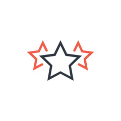 Three rank stars Design element. quality award icon. Stock vector illustration isolated on white background.