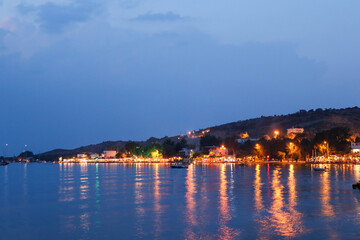 night view of lake como italy