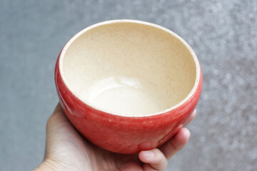 handmade ceramic bowl. clay covered with glaze and passed two firing.