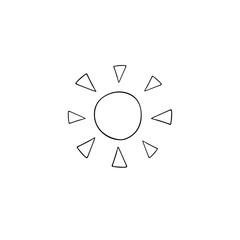 Vector hand drawn doodle sketch sun isolated on white background