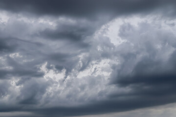 Stunning dark cloud formations right before a thunderstorm