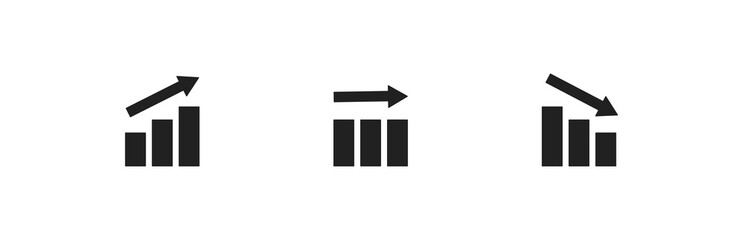 Graph bar simple icon set. Chart, business illustration conceptin vector flat