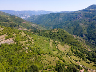 Naklejka na ściany i meble Aerial view of Iskar river Gorge, Bulgaria