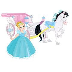 Cinderella and Fairytale pink carriage