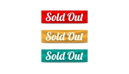 Sold out banner set design template.