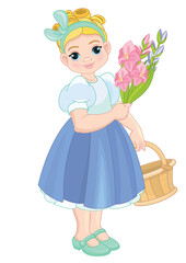 Cute Girl with flowers