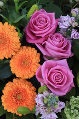 Orange and pink flower arrangement