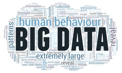 Big data word cloud isolated on a white background.
