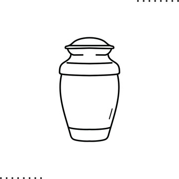 Funeral Urn And Cremation Jewelry For Human Ashes Vector Icon In Outlines