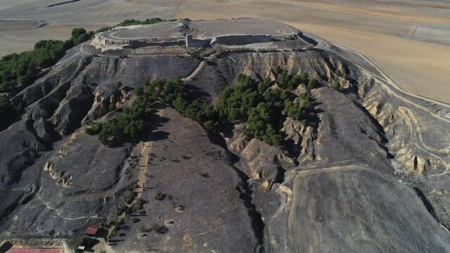 Beautiful castle of Tordehumos. Valladolid,Spain. Aerial Drone Footage