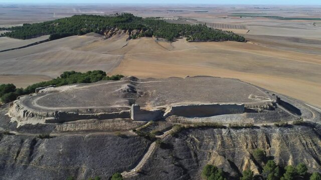 Beautiful castle of Tordehumos. Valladolid,Spain. Aerial Drone Footage