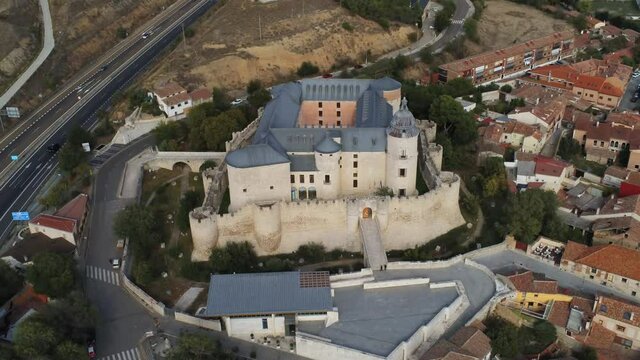 Castle of Simancas. Valladolid,Spain. Aerial Drone Footage