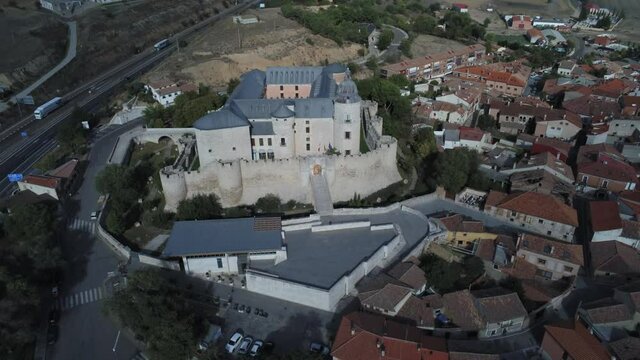 Castle of Simancas. Valladolid,Spain. Aerial Drone Footage