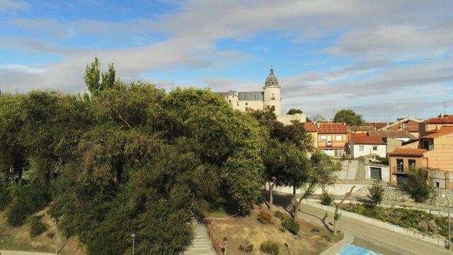 Simancas, historical village of Valladolid,Spain. Aerial Drone Footage