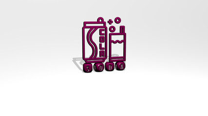 3D illustration of SODA graphics and text made by metallic dice letters for the related meanings of the concept and presentations. drink and background