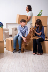 Young family moving to new flat