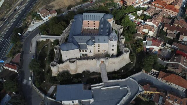 Castle of Simancas. Valladolid,Spain. Aerial Drone Footage