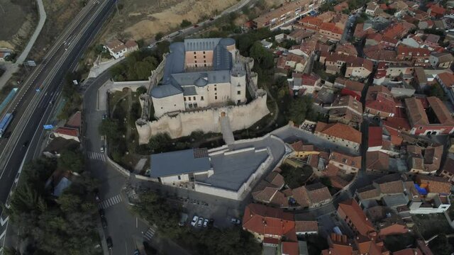 Castle of Simancas. Valladolid,Spain. Aerial Drone Footage