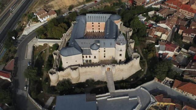 Castle of Simancas. Valladolid,Spain. Aerial Drone Footage
