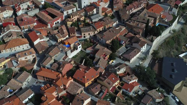 Simancas, historical village of Valladolid,Spain. Aerial Drone Footage
