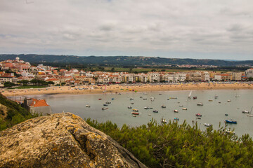 Beach view of Sao Martinho do Porto, Portugal