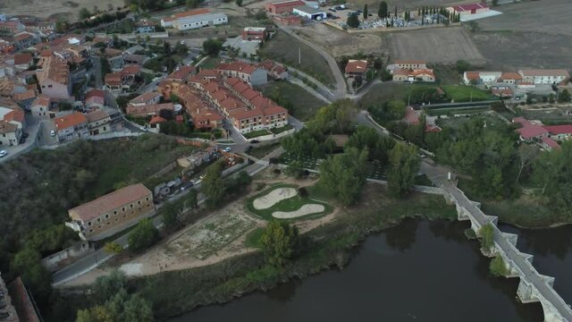 Simancas, historical village of Valladolid,Spain. Aerial Drone Footage