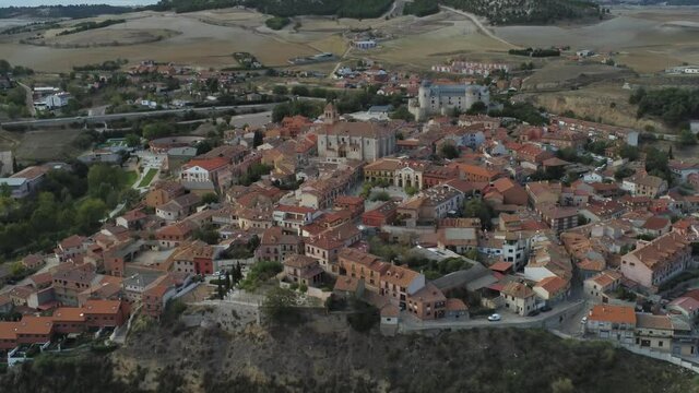 Simancas, historical village of Valladolid,Spain. Aerial Drone Footage