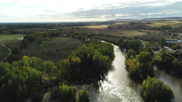 Simancas, historical village of Valladolid,Spain. Aerial Drone Footage