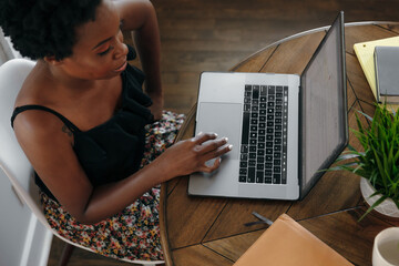 Woman working remotely from home