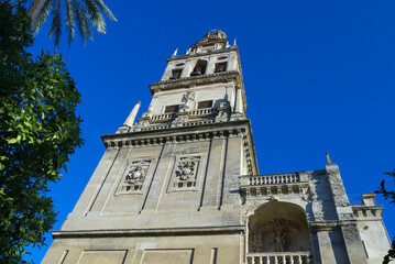 Facade of the Mosque-Cathedral of Cordoba (Mezquita-Catedral de Cordoba), also known as the Great Mosque of Cordoba or Mezquita, Andalucia, Spain 