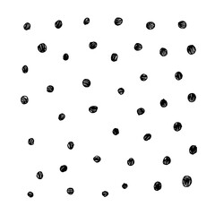 Hand-drawn set of small sketch circles.