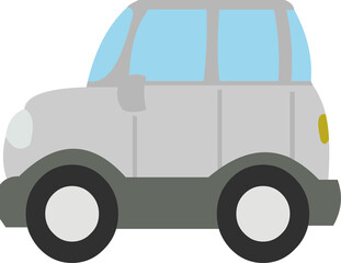 Vector illustration of a classic gray car