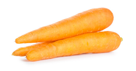 Fresh carrots on white background