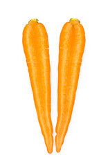 Cut fresh carrot on white background