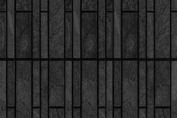 Block pattern of black stone cladding wall tile texture and seamless background