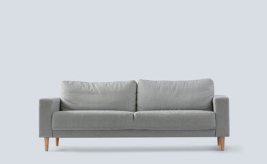 Stylish sofa on light background