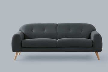 Stylish sofa on light background