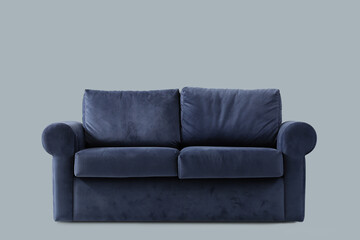 Stylish sofa on light background
