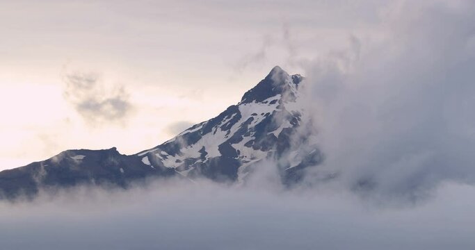 SEAMLESS LOOP video of Mountain clouds nature landscape timelapse.