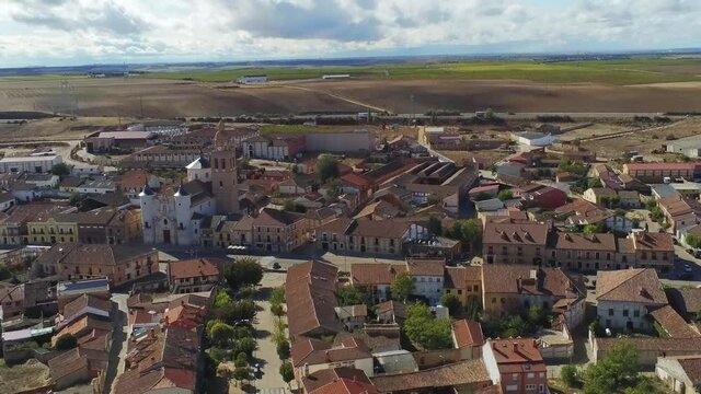 Rueda. Historical village of Valladolid,Spain. Aerial Drone Footage