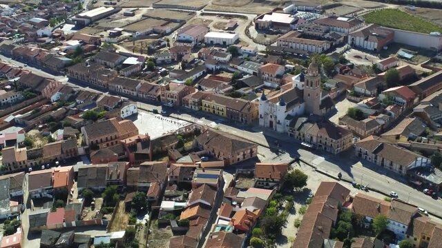 Rueda. Historical village of Valladolid,Spain. Aerial Drone Footage