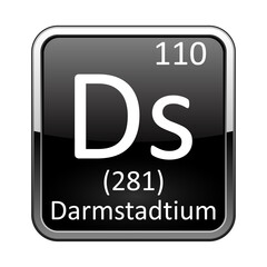 The periodic table element Darmstadtium. Vector illustration