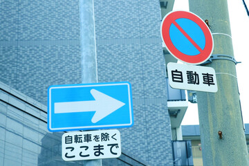 信号機と指定方向外進行禁止の道路標識 Wall Mural  Wallpaper Murals 