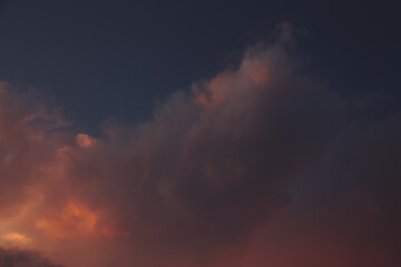 A hole pink cloud shot at dusk.