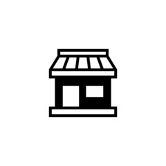 Grocery icon in black flat glyph, filled style isolated on white background