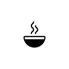 Hot Tea Icon in black flat glyph, filled style isolated on white background