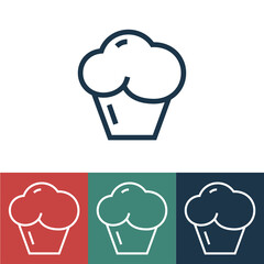 Linear vector icon with cake