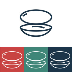 Linear vector icon with clam